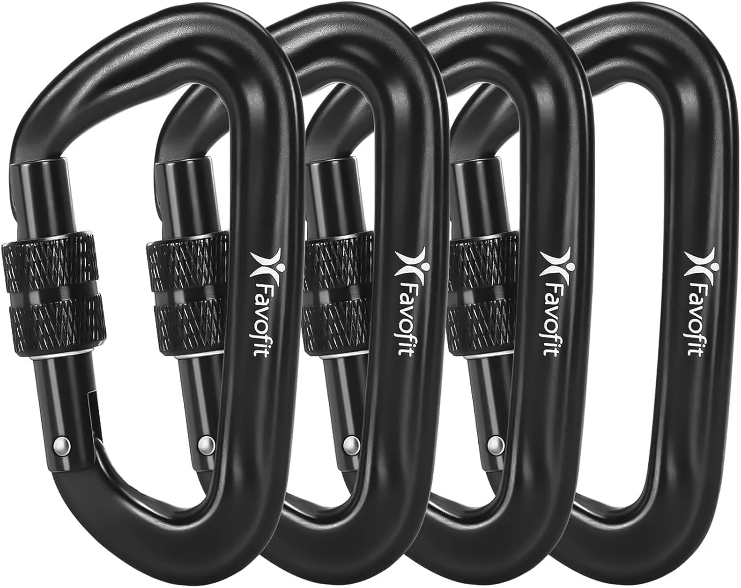 Heavy Duty Locking Carabiner Clips - Favofit 12KN (2697 lbs) Clips 3.2'' Small D Ring for Camping Hammock Hiking Dog Leashes Keys Keychains - Perfect for Outdoor Enthusiasts