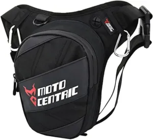 Hebetag Motorcycle Drop Leg Bag Oxford Waist Pack for Men Women Outdoor Travel Sports Hiking Cycling Riding Biking Hip Bum Fanny Pouch Thigh Belt Purse Casual Daypack, Black(Red)
