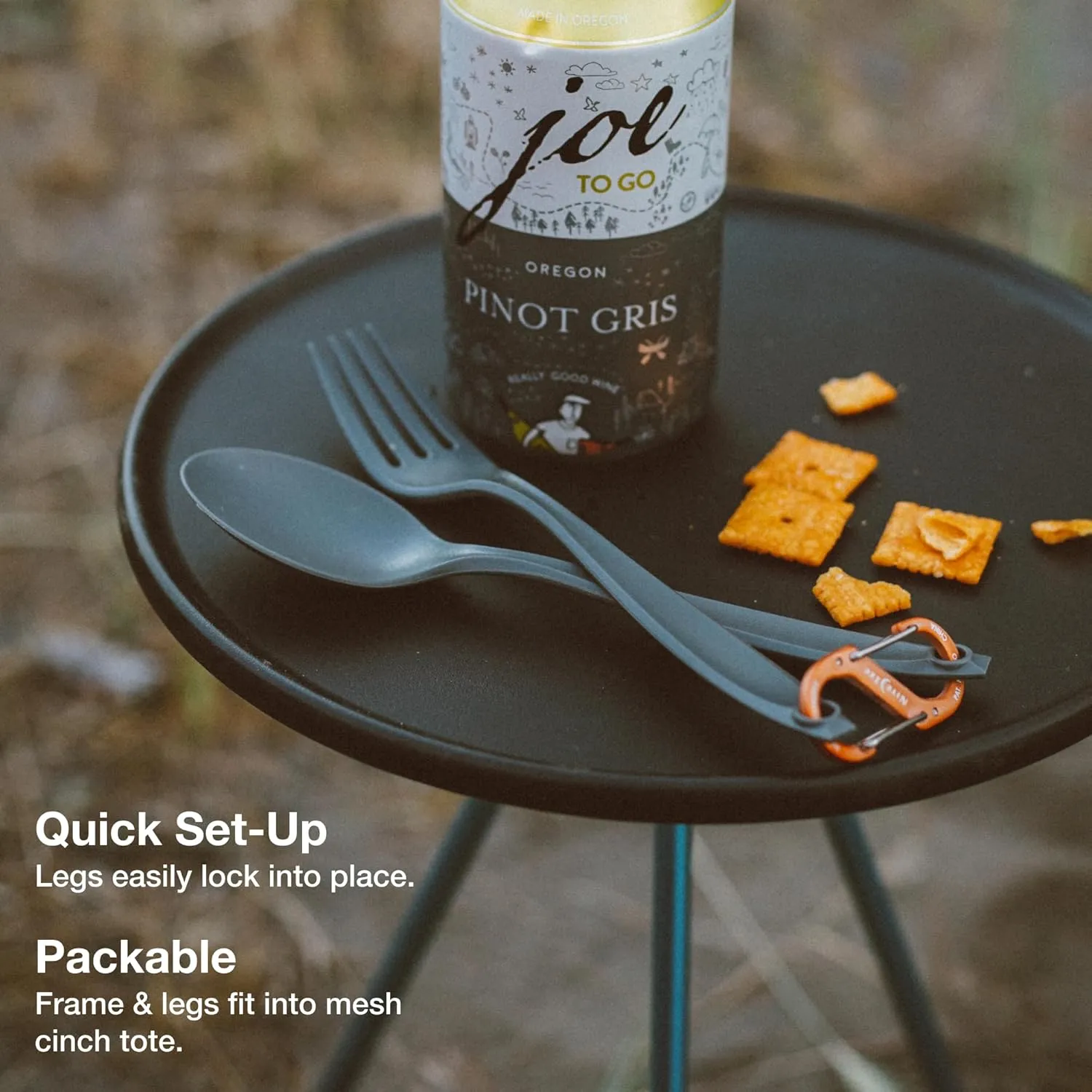 Helinox Packable Side Table for Camping, Backpacking, Picnics, and The Beach, Small - 10.5 Inch, Black