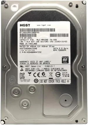 HGST Deskstar HDS724040ALE640 0F14681 7K4000 4TB 7.2K RPM 64MB SATA Internal HDD