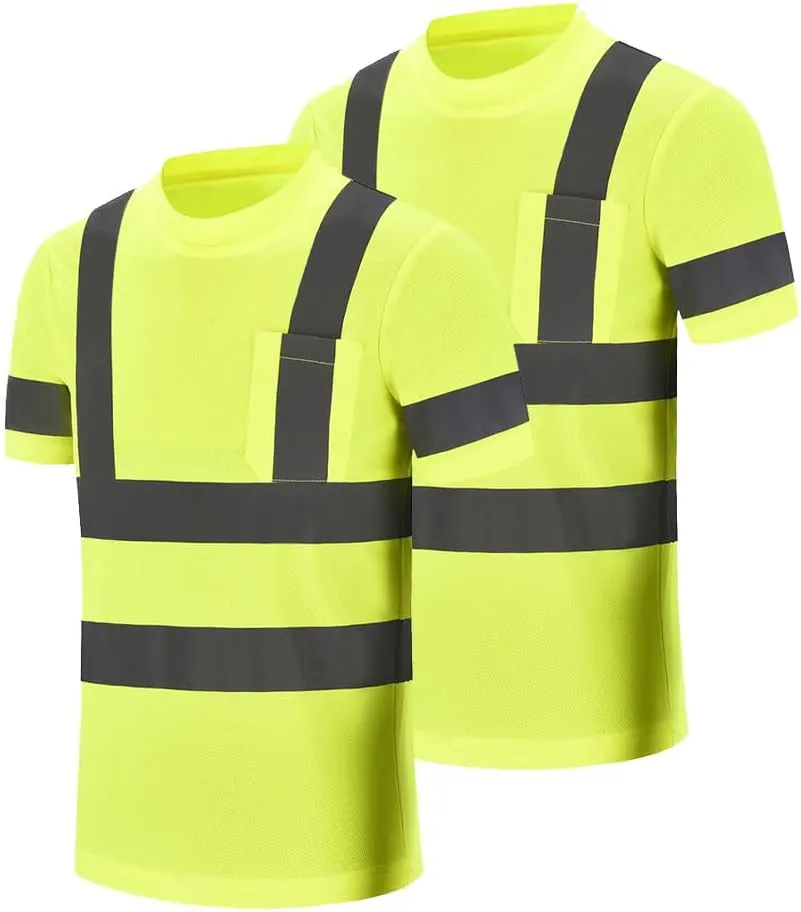 Hi-Vis Work Shirts - Men's High Visibility Safety T-Shirt for Construction
