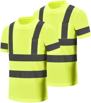 Hi-Vis Work Shirts - Men's High Visibility Safety T-Shirt for Construction