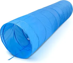 Hiboom 12ft x 36 Inch Play Crawl Tunnel, Blue Play Tunnels for Kids, Climbing Game Backyard Outdoor and Indoor Set Crawl Through Action Collapsible Tube Tent Gift with Storage Bag