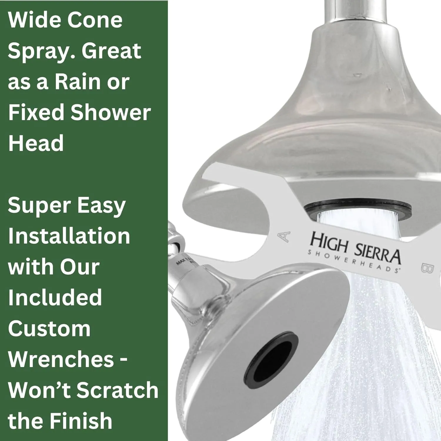 High Sierra Showerheads® - ‘Half Dome’ Solid Metal 2.0 GPM High Flow Shower Head with Limescale Resistant Insert - Matte Black Finish
