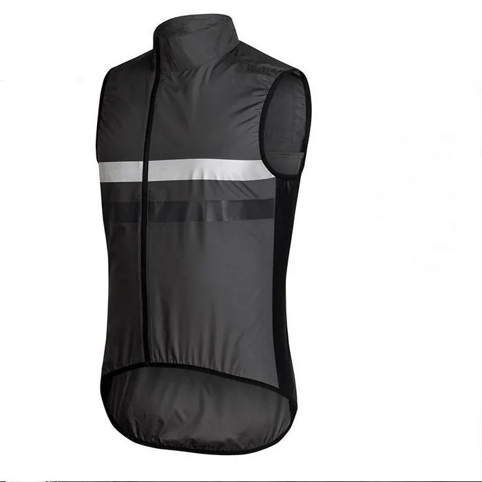 High visibility reflective Lightweight black cycling gilet sleeveless windproof vest bicycle gear