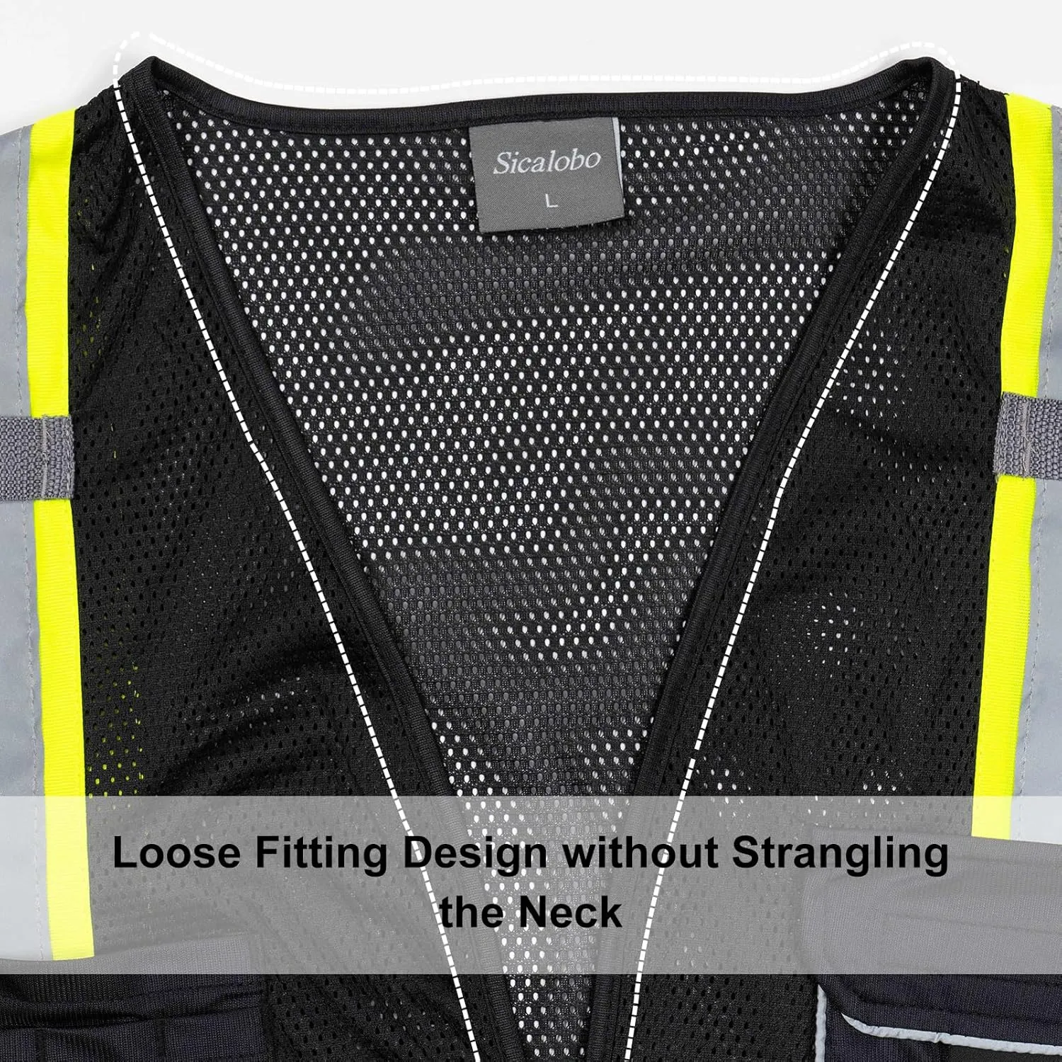 High Visibility Vest with Pockets Zipper for Men Women,Construction Vest with Reflective Strips,Hi Vis Class 3