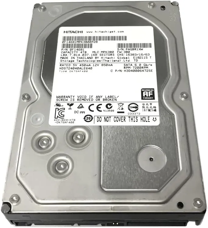 HITACHI 0F14681 Deskstar 7K4000 4TB 7200 RPM SATA 3.5" HDD (Renewed)