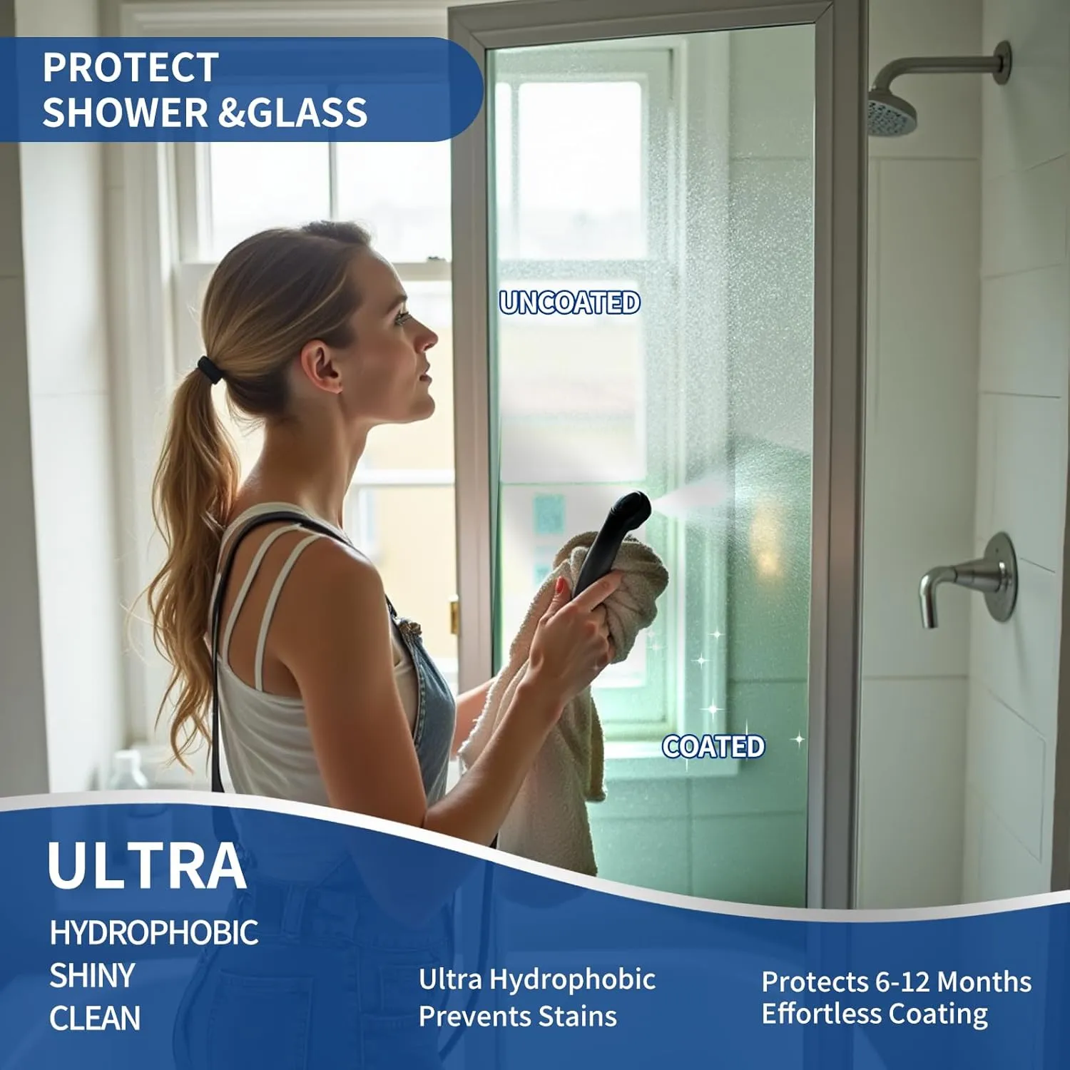 Home Ceramic Coating Spray Kit - Shine, Seal & Protect Kitchen & Bath Surfaces, High-Gloss, Repels Stains & Grime Effective - Great for Stainless Steel, Sinks, Countertops, Glass, and More