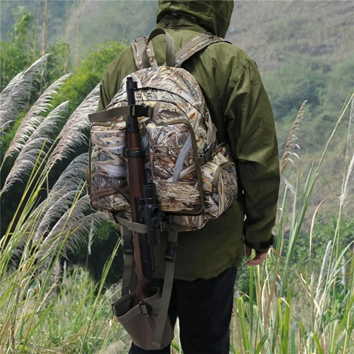 Hunting-Backpack Outdoor Sports Gear Daypack Hiking-Bag - Travel Packs Durable Camping Climbing with Rifle Carry System,A,M