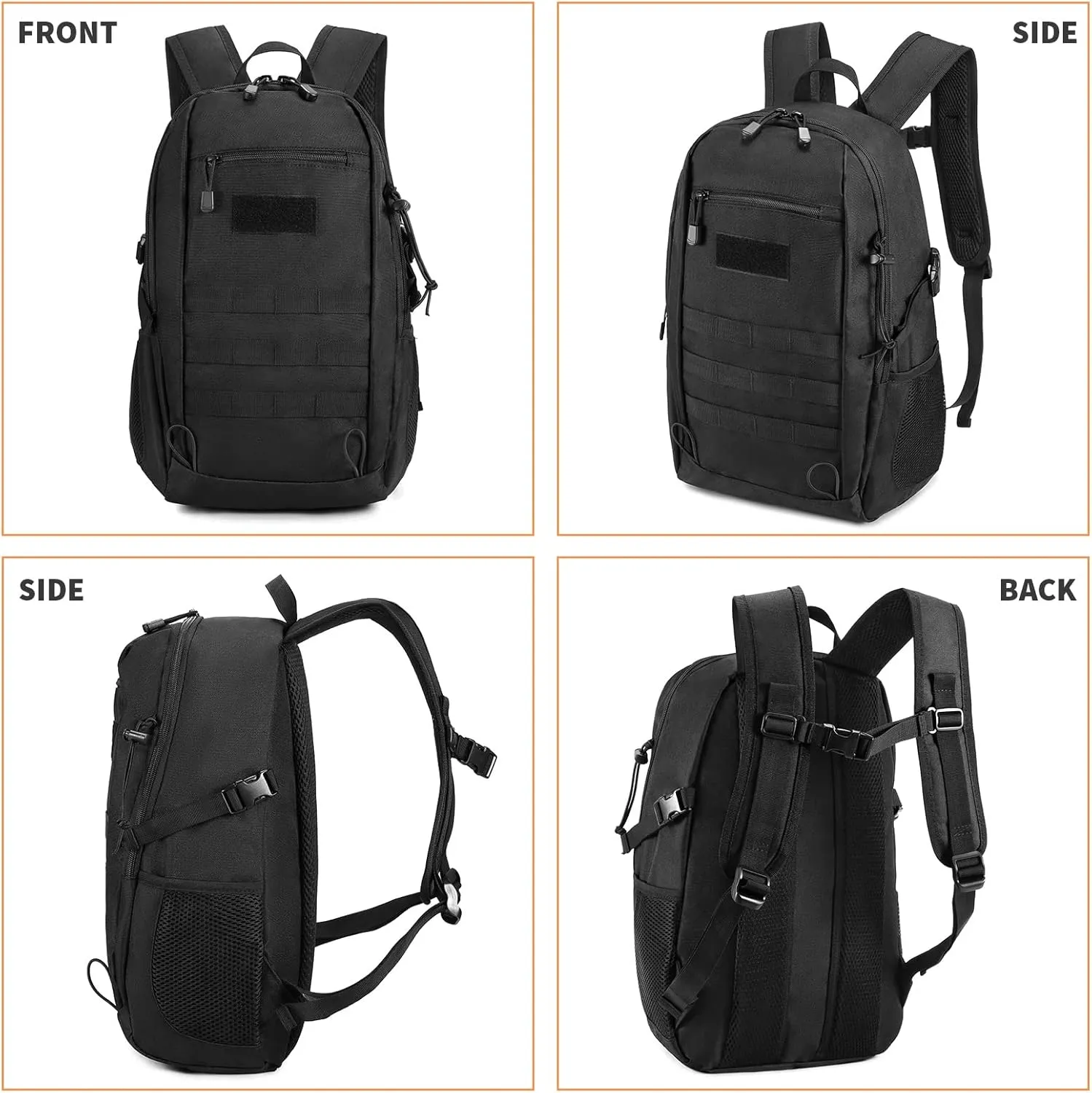 HUNTVP 10L/20L Mini Daypack Military MOLLE Backpack Rucksack Gear Tactical Assault Pack Bag for Hunting Camping Trekking