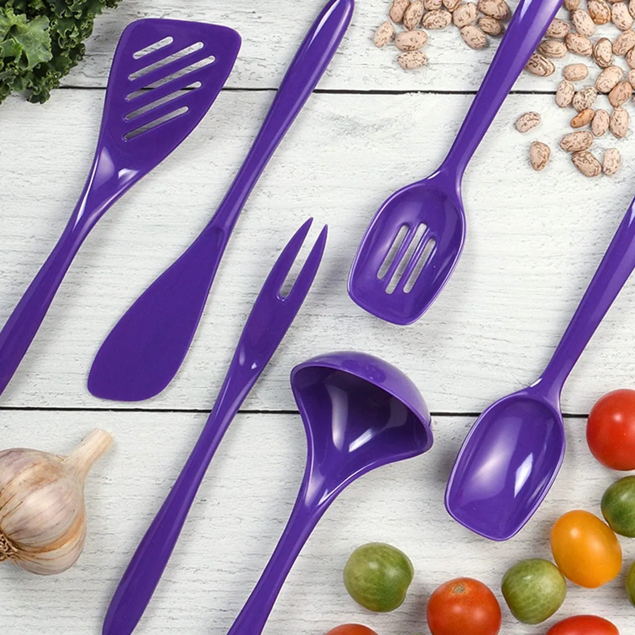 Hutzler 6 Piece Melamine Mini 7.5 Inch Cooking Utensil Set
