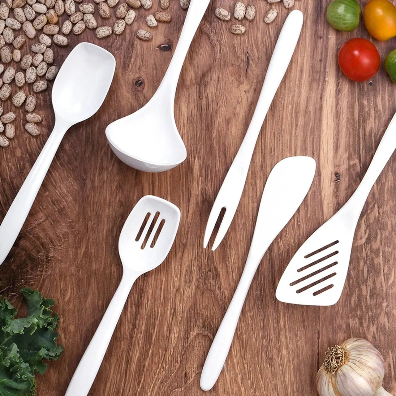 Hutzler 6 Piece Melamine Mini 7.5 Inch Cooking Utensil Set