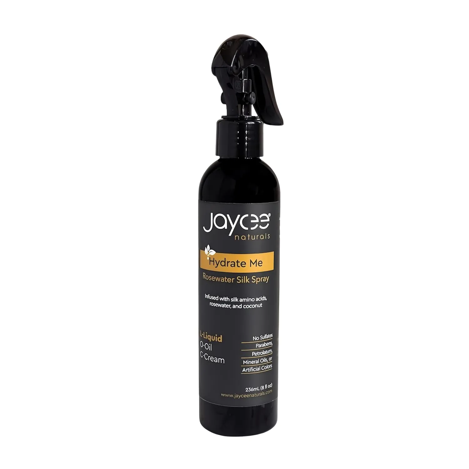 Hydrate Me Rosewater Silk Spray with Silk Amino Acids and Coconut To Refresh and Revive All Hair Textures and Styles, Light Floral Spray for use with LOC/LCO Methods, 8 ounces