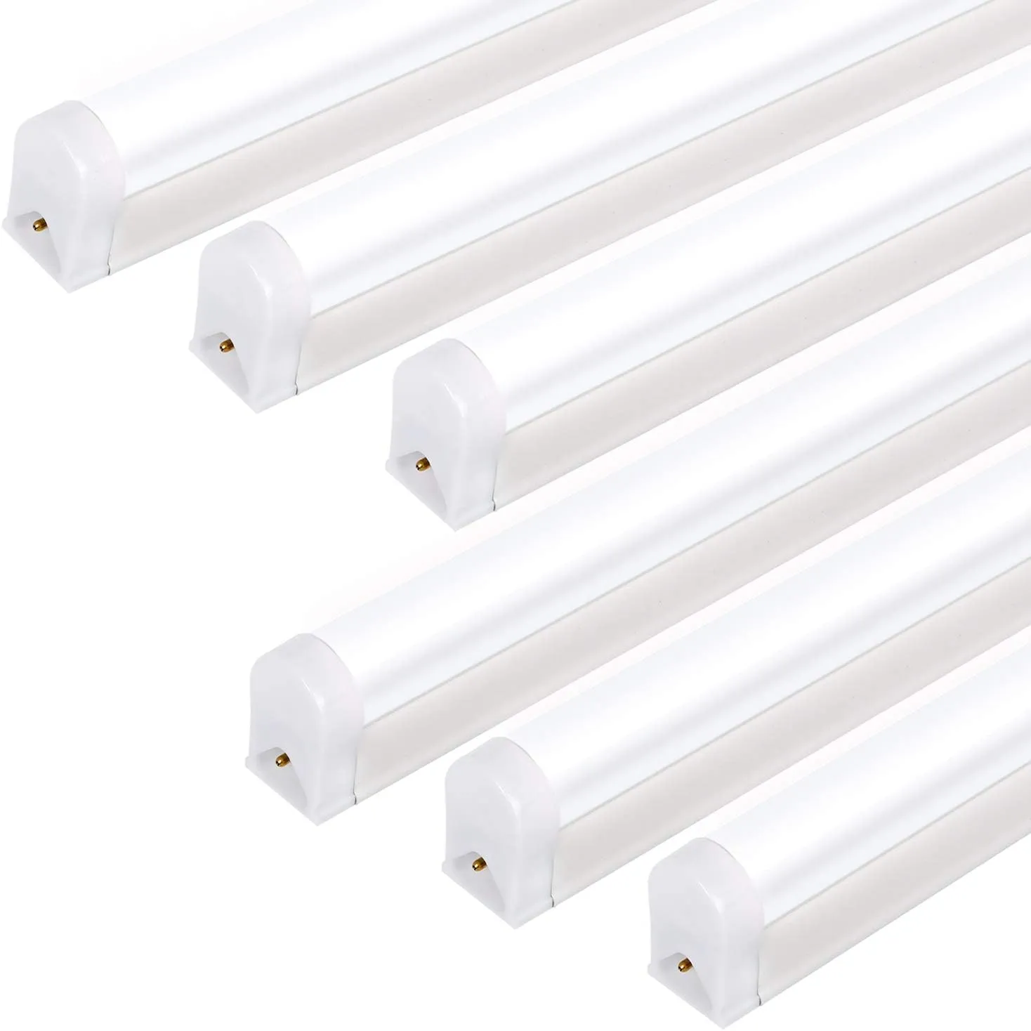 hykolity 6 Pack LED Shop Light 4FT, T5 Integrated Single Fixture, 22W, 2200lm, 6500K Super Bright White, Linkable Shop Light, Utility Shop Lights, Corded Electric with Built-in ON/Off Switch