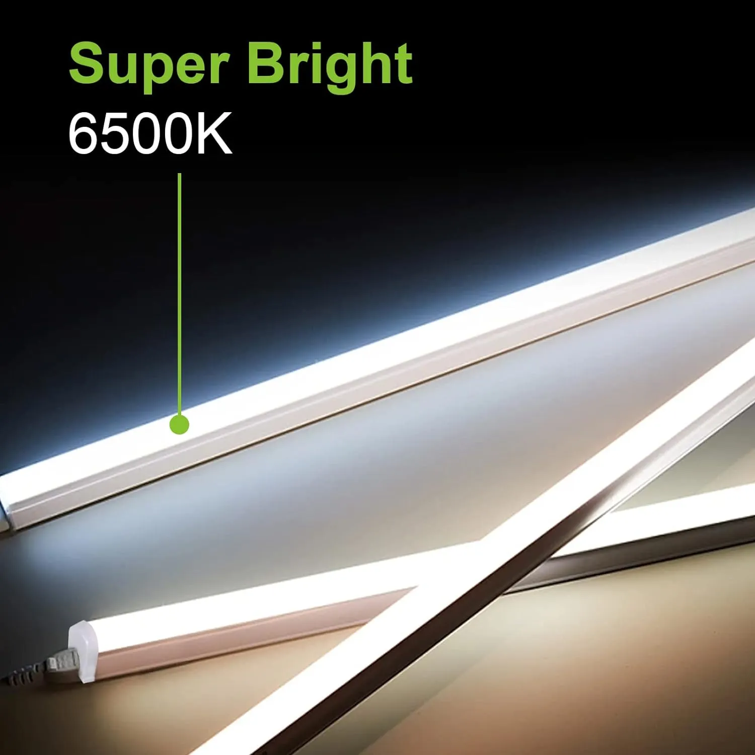 hykolity 6 Pack LED Shop Light 4FT, T5 Integrated Single Fixture, 22W, 2200lm, 6500K Super Bright White, Linkable Shop Light, Utility Shop Lights, Corded Electric with Built-in ON/Off Switch