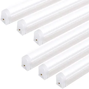hykolity 6 Pack LED Shop Light 4FT, T5 Integrated Single Fixture, 22W, 2200lm, 6500K Super Bright White, Linkable Shop Light, Utility Shop Lights, Corded Electric with Built-in ON/Off Switch