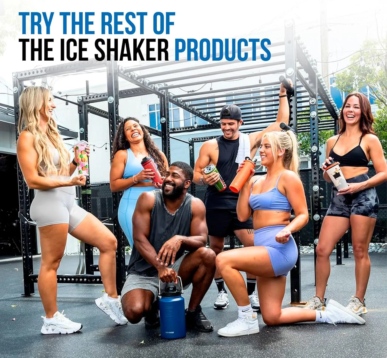 Ice Shaker Insulated Stainless Steel Half Gallon Water Jug | 64 oz, Red/Black | Stays Cold for 60  Hours | Multi-purpose lid | Odor-Free Outdoor Water Jug for Sports, Camping, Hiking, Working Out