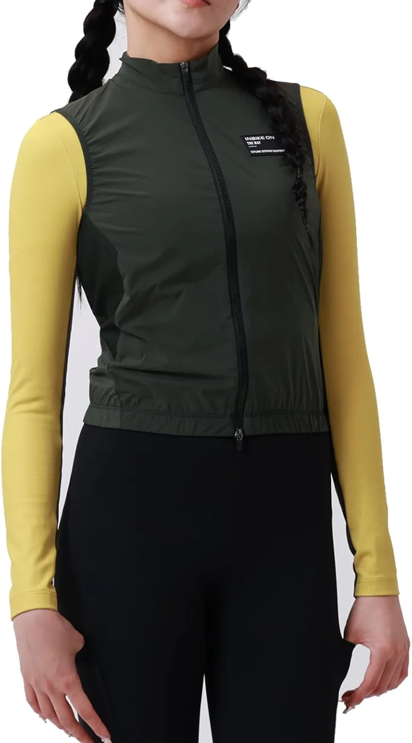 INBIKE Lightweight Cycling Vest for Women, Water Resistant Windproof Sleeveless Running Vest, Breathable Reflective