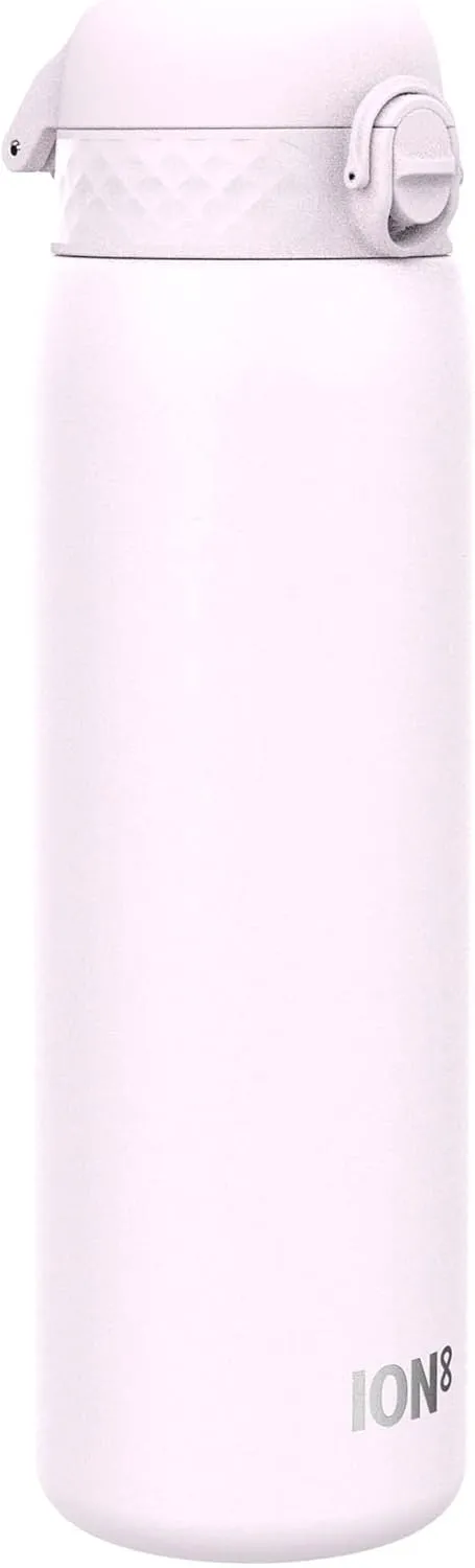 Ion8 1 Litre Stainless Steel Water Bottle, Leak Proof, Easy to Open, Secure Lock, Dishwasher Safe, Carry Handle, Flip Cover, Easy Clean, Durable, Scratch Resistant, 1200 ml/40 oz, Lilac Dusk Pink