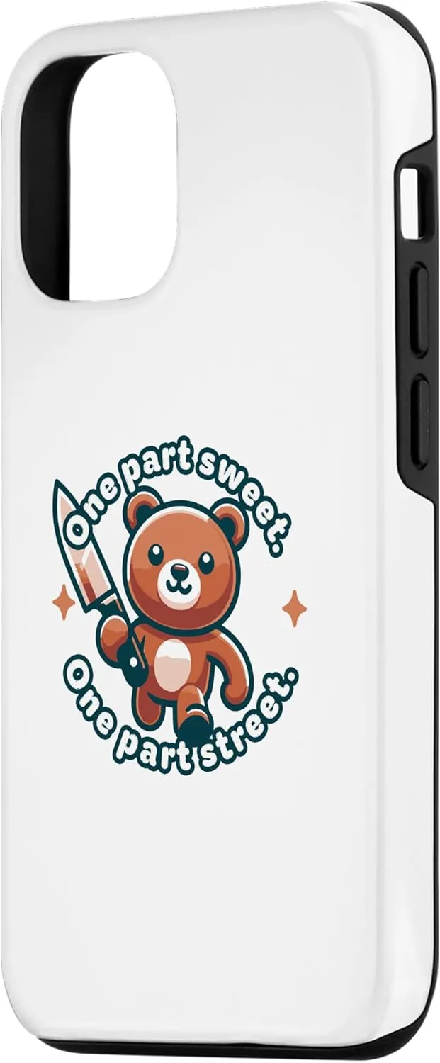 iPhone 15 One Part Street One Part Sweet Funny Animal Knife Cute Bear Case