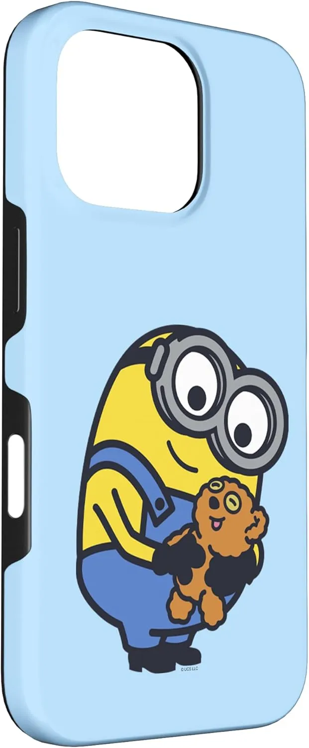 iPhone 16 Pro Despicable Me Minions Bob Holding Teddy Bear Case