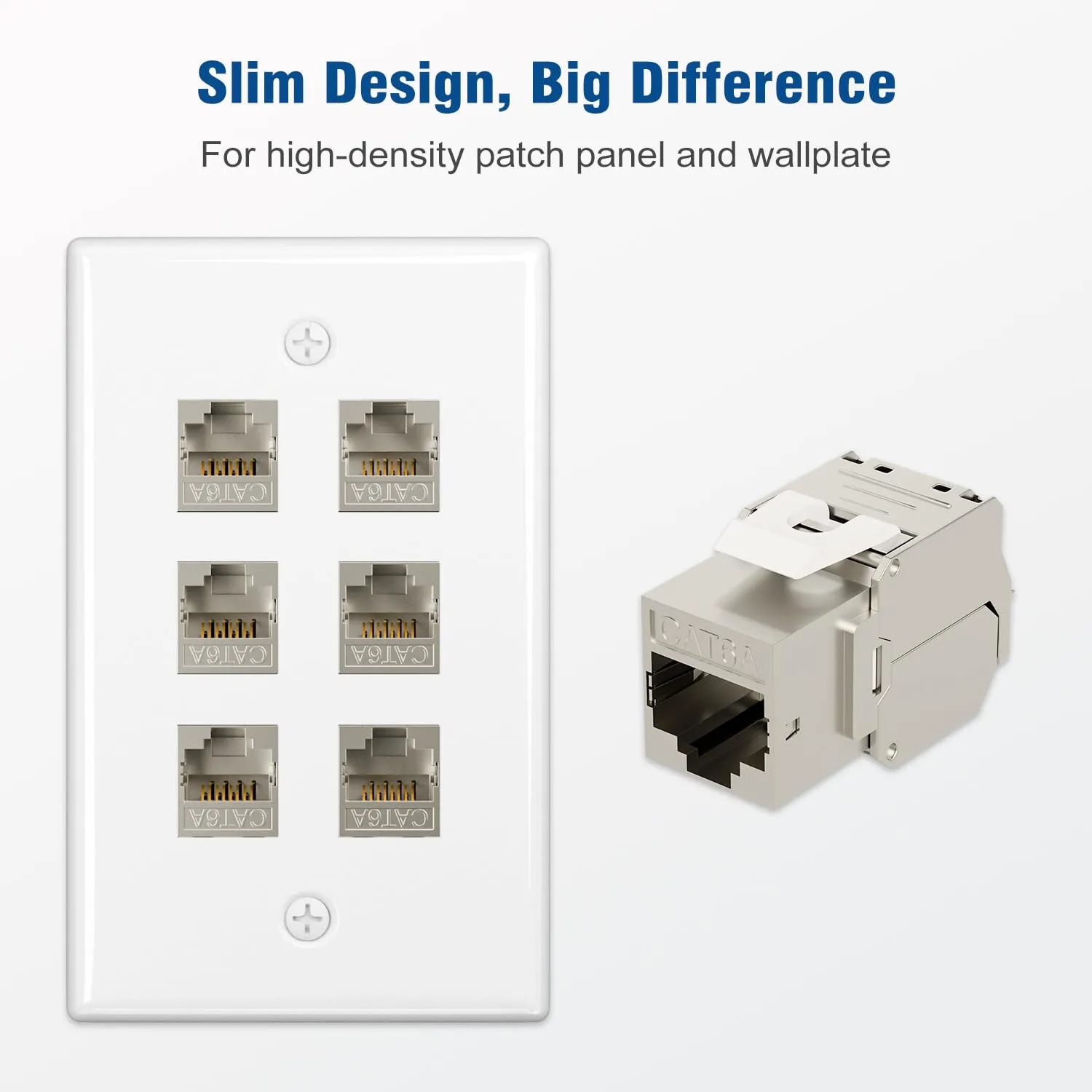 iwillink 10Gbps RJ45 Cat6A Keystone Jack, Shielded Keystone Jacks, 180 Degree Toolless Zinc-Alloy Housing Keystone Jack, 25-Pack