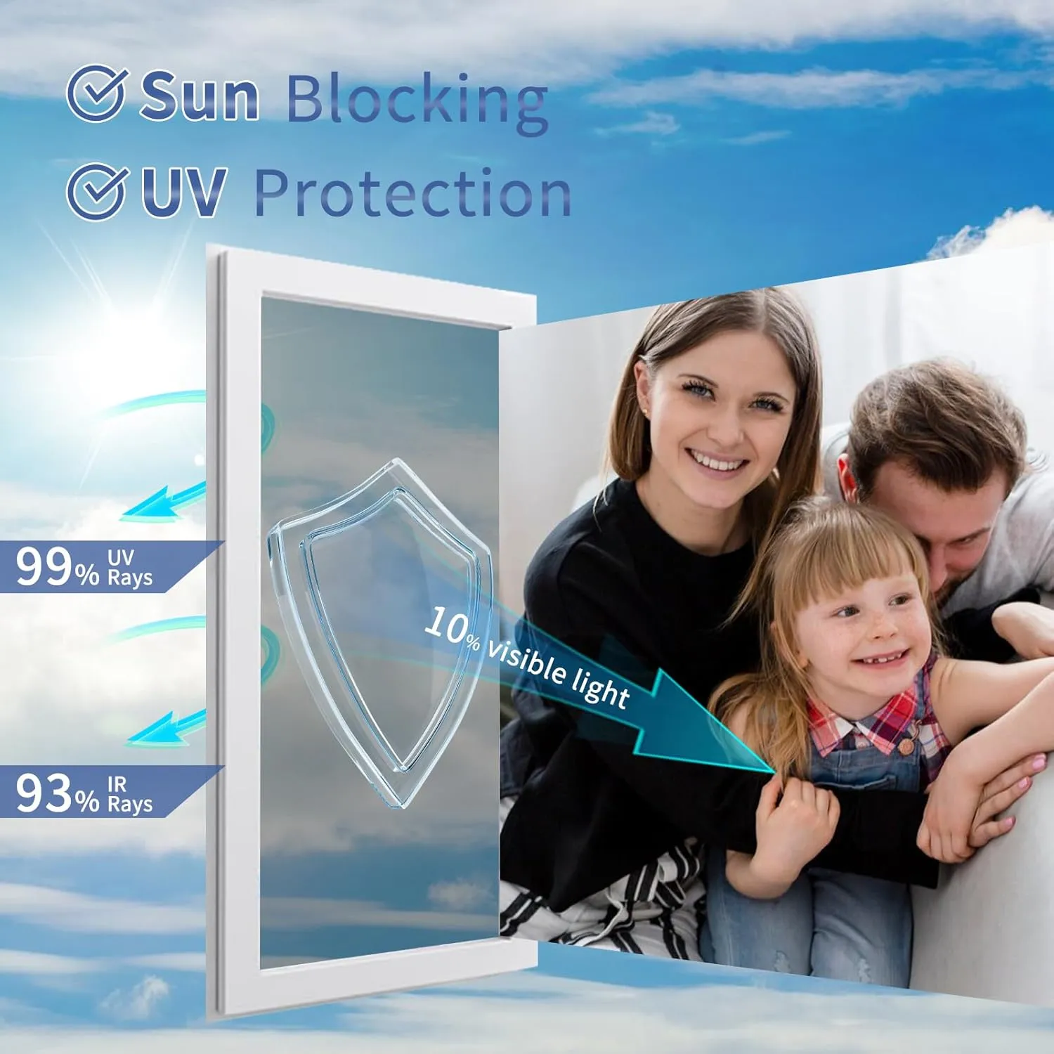 JAYONG Privacy Window Film One Way - Window Tint for Home, Heat Blocking Reflective Mirror Glass Window Film for Bathroom Home Office,Static Cling & Anti UV,Black Silver,17.5 x 196.8 Inch ﻿