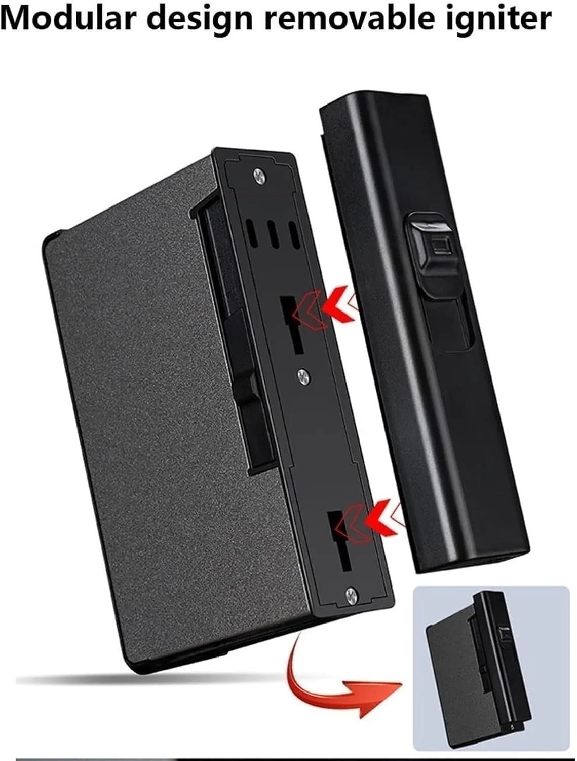 Jet Lighter with Dual-Purpose Cigarette case, Detachable Butane Lighter, Anti-Odor and Moisture-Proof Cigarette case Holder (excluding Fuel) for Men (Color : D)