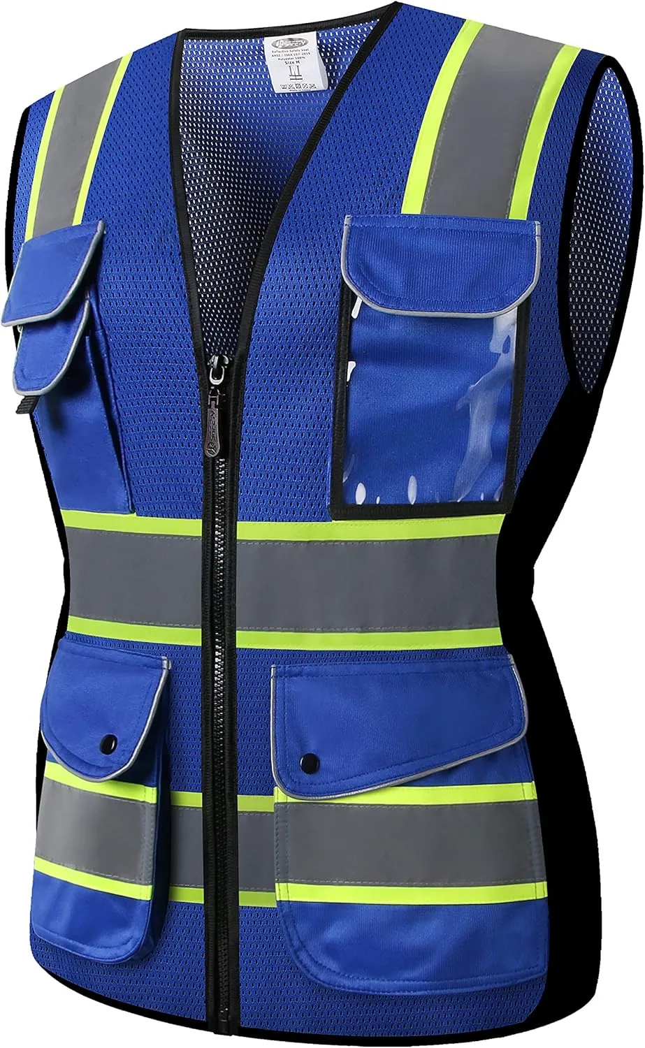 JKSafety Women Hi-Vis Reflective Safety Vest | Neon Color body Sewed Reflective Strips Breathable Lightweight ANSI Compliant