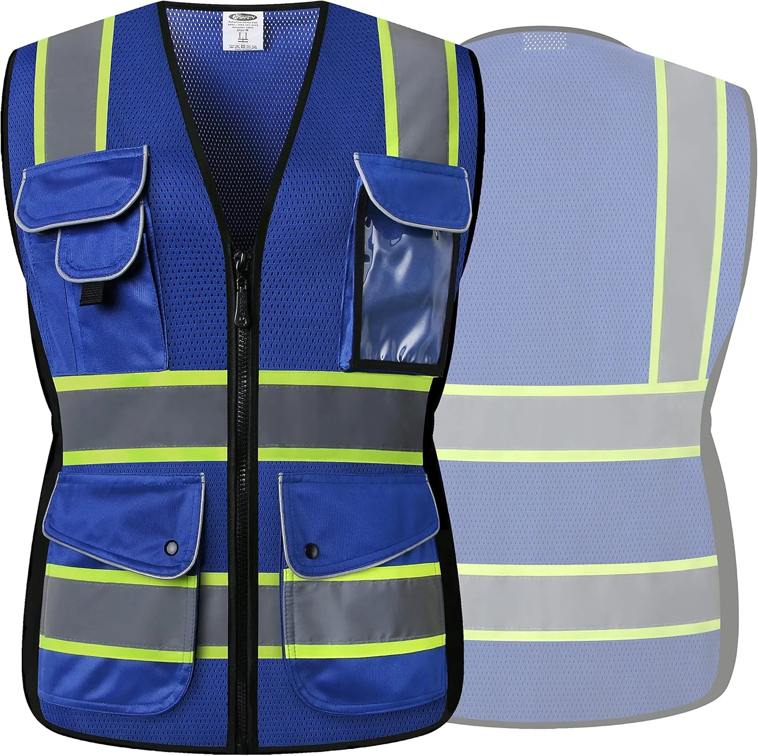 JKSafety Women Hi-Vis Reflective Safety Vest | Neon Color body Sewed Reflective Strips Breathable Lightweight ANSI Compliant