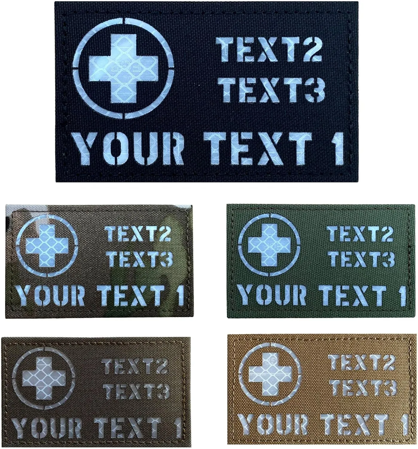 JUJUPUPS Custom 5x3 inch Reflective Medic Cross Tactical Vest Patch (Medic Cross)