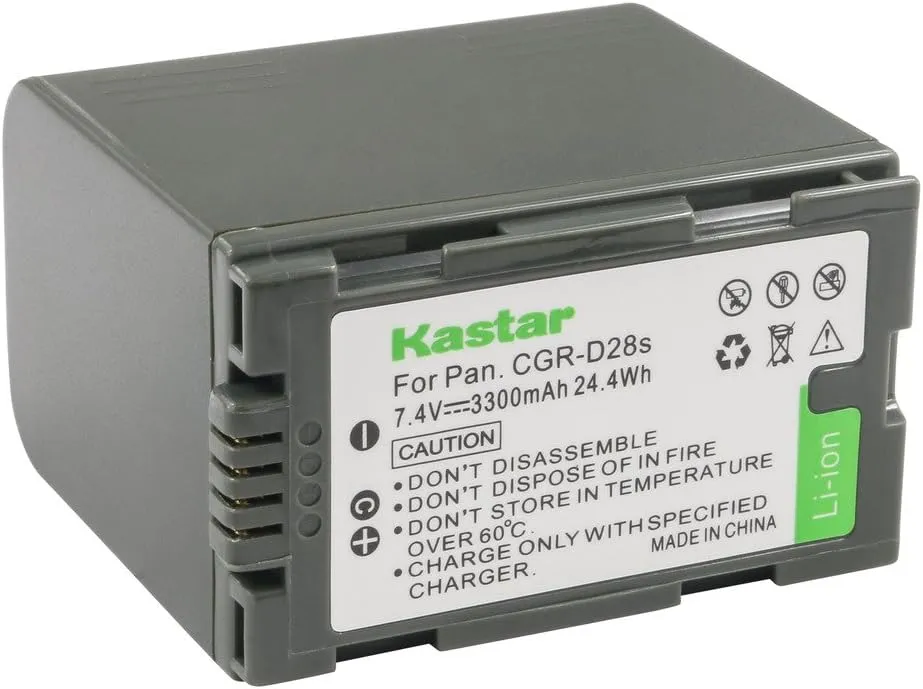 Kastar Battery 1 Pack for Panasonic CGR-D28 D28S CGR-D08 D08S CGR-D14 CGR-D16 D16S, CGR-D120 CGR-D210 CGR-D220 CGR-D320 & Panasonic AG Series, AJ-PCS060G, DZ-MX5000, NV Series, PV Series, VDR-M20