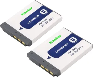 Kastar Battery (2-Pack) for Sony NP-BD1, NP-FD1, BC-CSD, TRN, TRN-U work with Sony Cyber-shot DSC-G3, DSC-T2, DSC-T70, DSC-T75, DSC-T77, DSC-T90, DSC-T200, DSC-T300, DSC-T500, DSC-T700, DSC-T900, DSC-TX1 Cameras