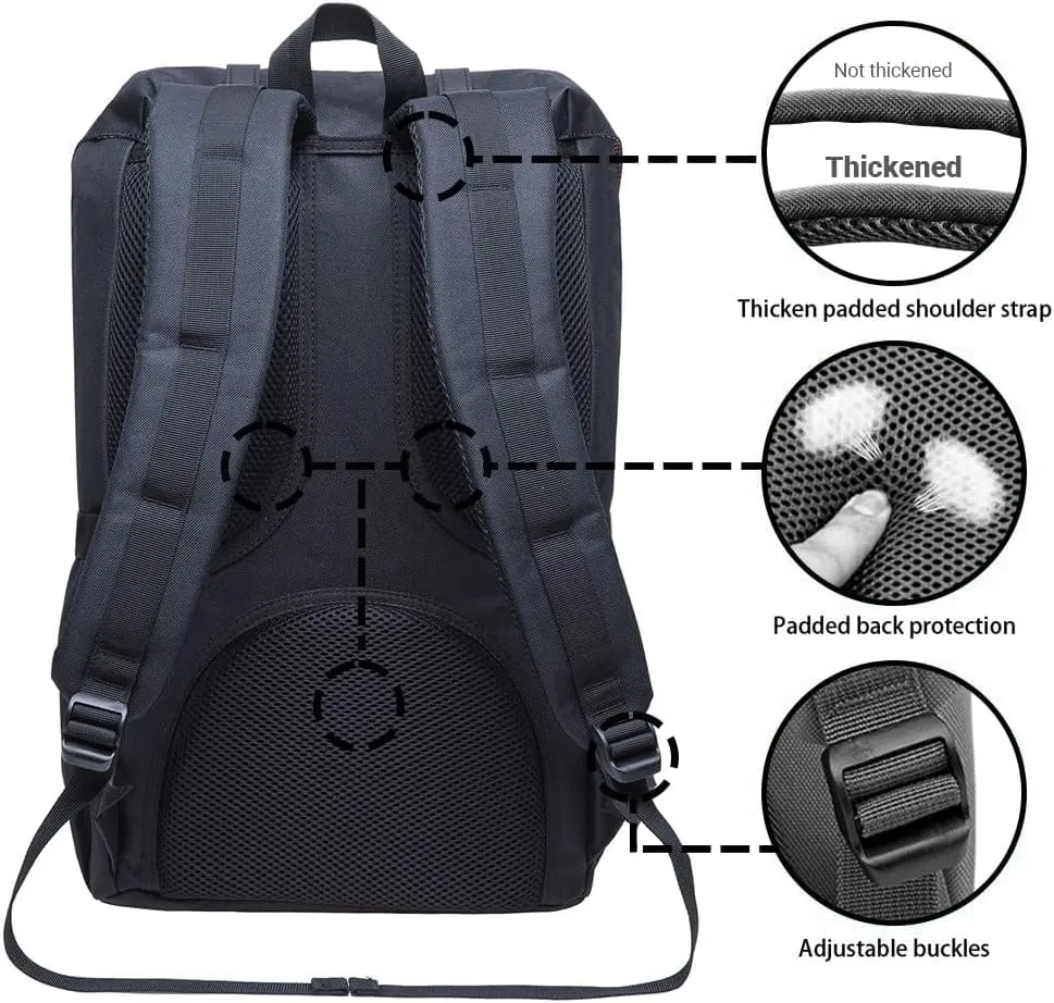 KAUKKO Laptop Outdoor Backpack Traveling Daypack Hiking Rucksack Large Capacity Bag Fits 15.6"(5-5-Blackgrey-NEW)