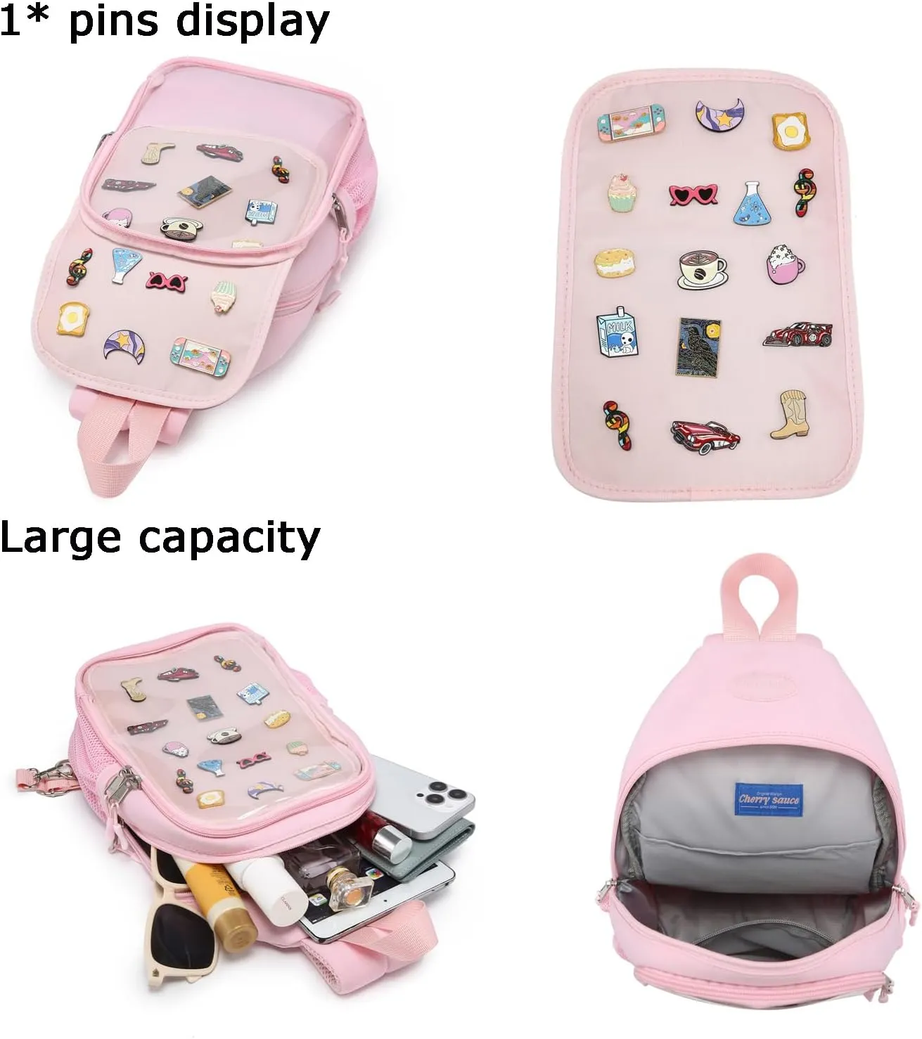 Kawaii Oxford Ita Bag Pin Display Chest Pack Shoulder Bag Sport Backpack Hiking Daypack