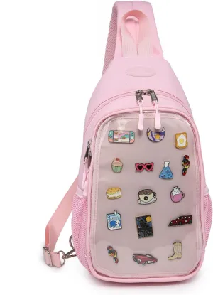 Kawaii Oxford Ita Bag Pin Display Chest Pack Shoulder Bag Sport Backpack Hiking Daypack