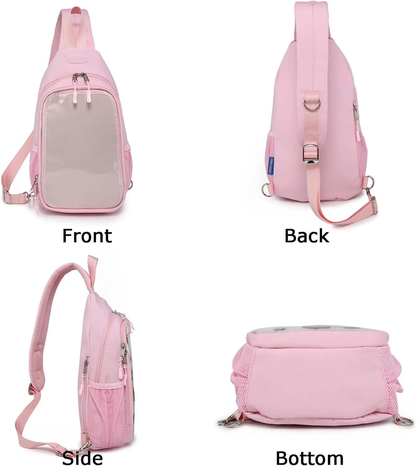 Kawaii Oxford Ita Bag Pin Display Chest Pack Shoulder Bag Sport Backpack Hiking Daypack