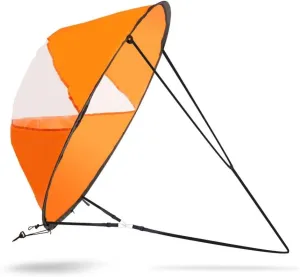Kayak Wind Sail, 42inch Portable Folding Downwind Wind Sail Kit with a Storage Bag for Sailboat Canoe(Orange)
