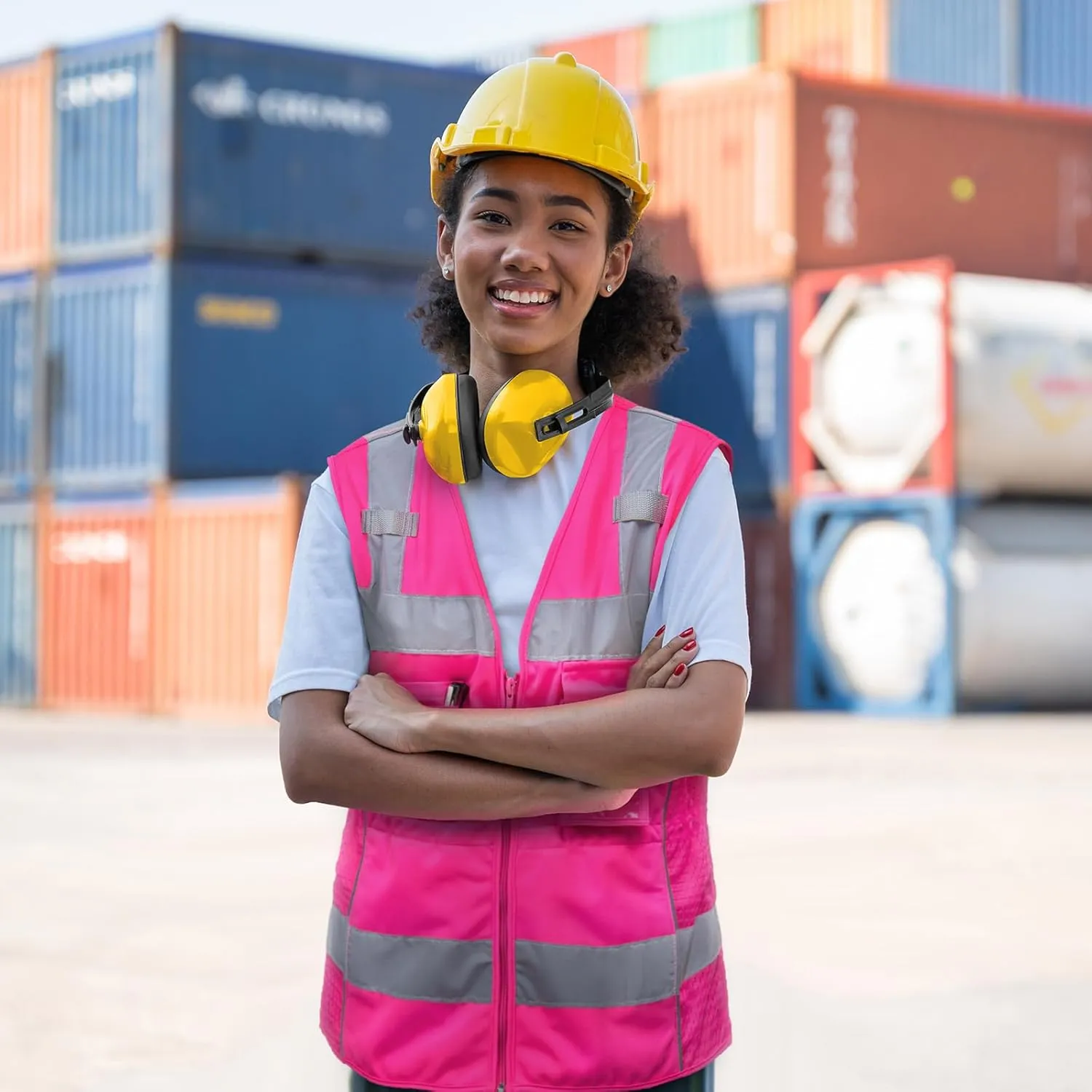 KAYGO Safety Vest with Pockets - High Visibility Reflective Vest For Woman Waist-Defining Construction Vest KG0118