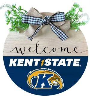 Kent State University Wooden Wreath Welcome Sign Officially Licensed Collegiate Product 2-Pack