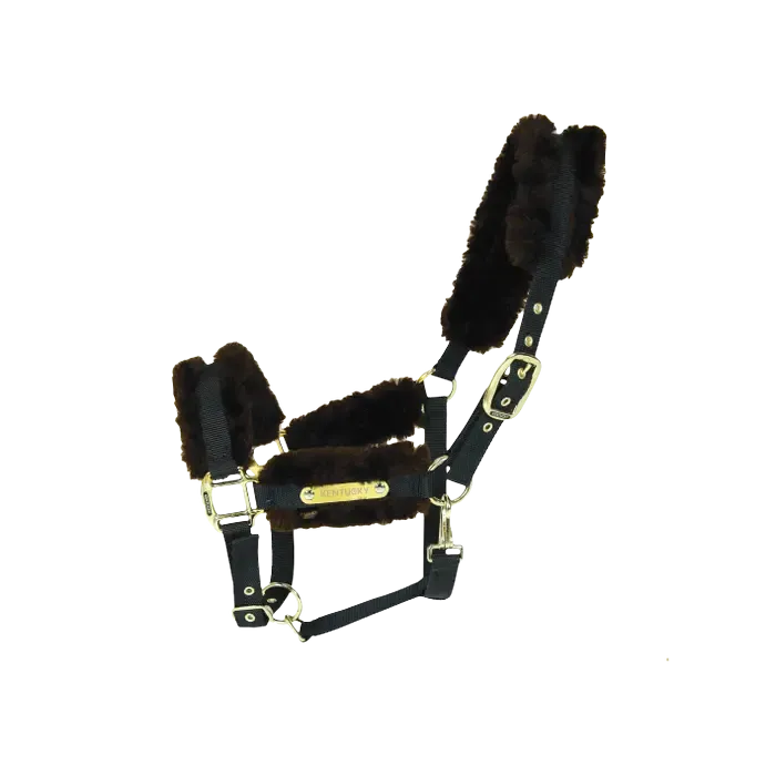 Kentucky Nylon Sheepskin Halter Brown Full