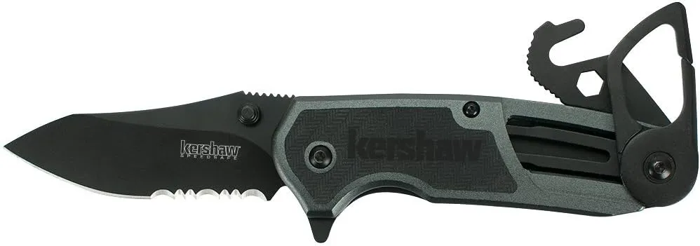 Kershaw Funxion EMT Assisted Opening Knife (3" Black Serr) 8100GRYST