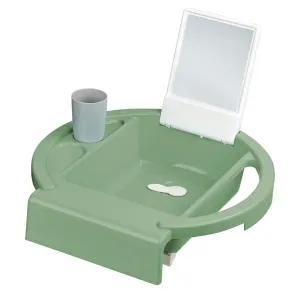 Kiddy Wash Children's washbasin, to be Attached to The Bathtub Rim, 38.7x38.2x10 cm (Pack of 1), Slate Green/White/Stone Grey, 20034 0313 01