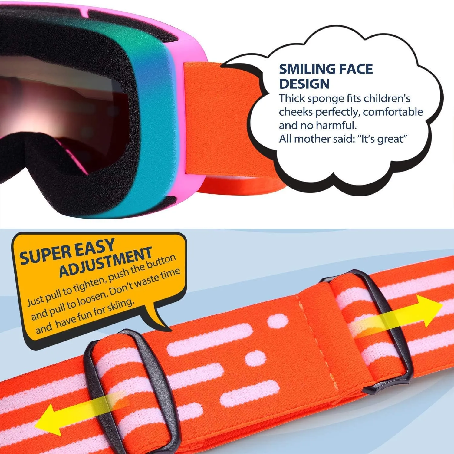 Kids Ski Goggle, Snow Ski Goggles for Kids Youth Teens Boys and Girls from 5-14