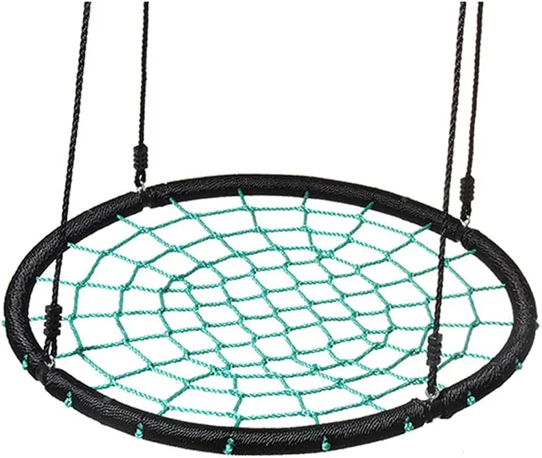 Kids Swing Seat, Easy Install Heavy Duty Swing Seat,Round Netted Outdoor Indoor Swings Up to 200 Kg, 100cm Diameter,for Children Boys Girls Home/Tree