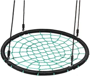 Kids Swing Seat, Easy Install Heavy Duty Swing Seat,Round Netted Outdoor Indoor Swings Up to 200 Kg, 100cm Diameter,for Children Boys Girls Home/Tree