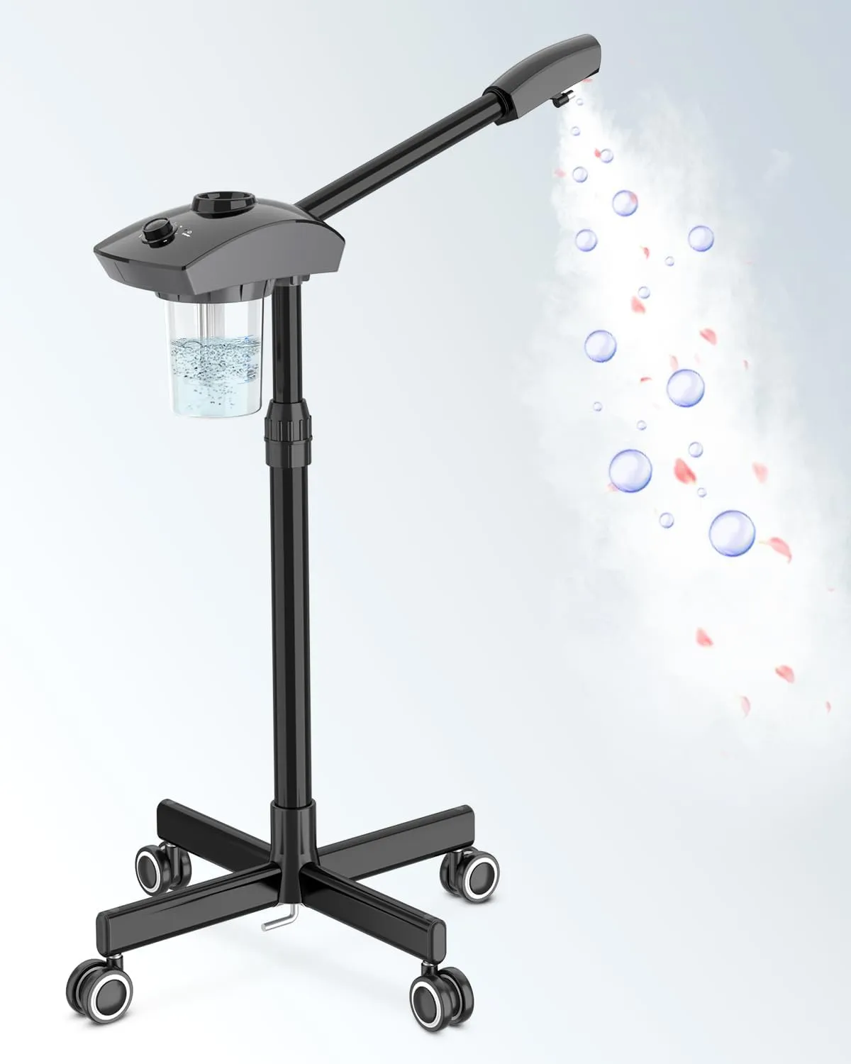Kingsteam Professional Facial Steamer, Ozone Steamer, Esthetician Facial Steamer for Facial: High/Low Steam, 60 Min Timer, Durable ABS, Nano Ionic Hot Mist for Deep Cleansing,Spa, Baber Shop (Black)