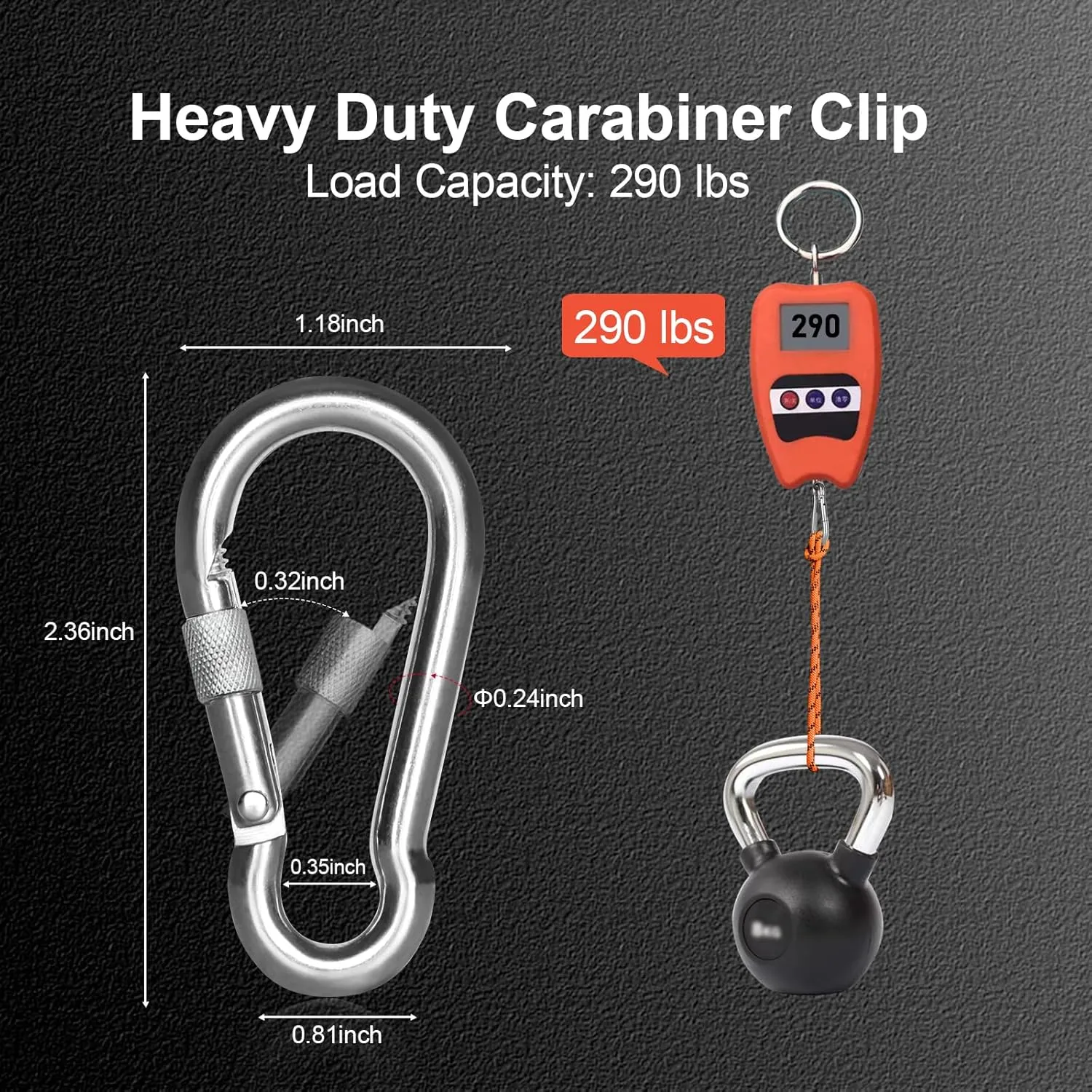 KINLINK 25 Pack Screw Locking Carabiner, 2.36 inch Heavy Duty Carabiner Clips, 304 Stainless Steel Small Caribeener Clips, Caribiniers for Outdoor Camping, Swing, Hammock, Hiking, Quick Link