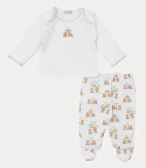 Kissy Kissy Honey Bear Cub Footed Pant Set