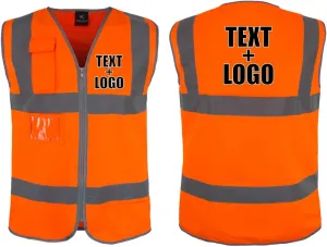 Kolossus Custom Safety Vest, High Visibility Reflective - Customized your Logo - Yellow - Orange - Protective Workwear